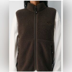 TNA Brown Polartec fleece vest
